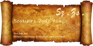 Szotyori Zsófia névjegykártya